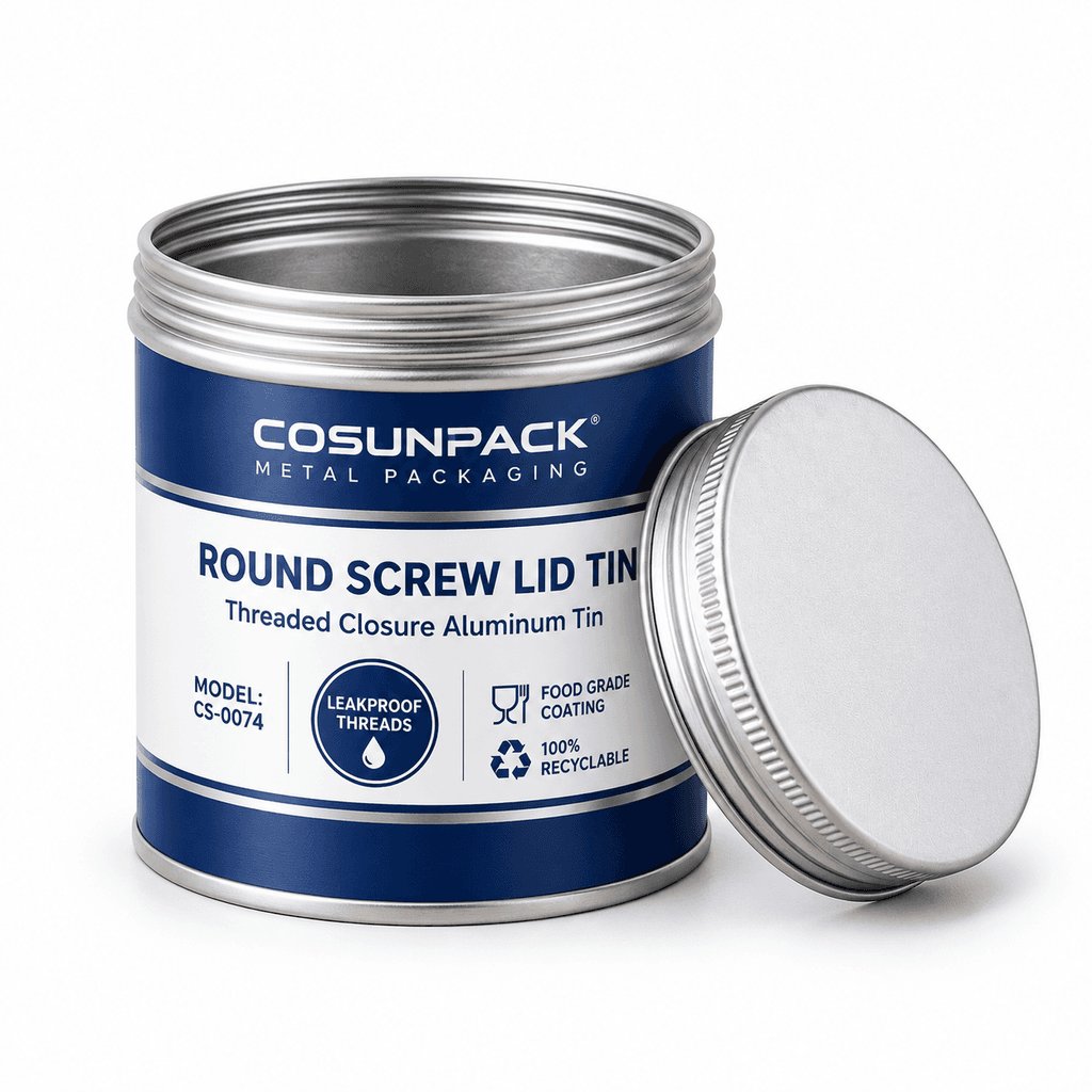 Round Screw Lid Tin