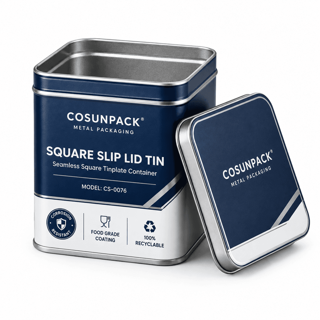 Square Slip Lid Tin
